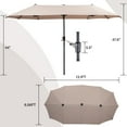 thumbnail image 2 of Autlaycil 13 FT Patio Umbrella with Sun Protection & Easy Crank for Deck Pool Patio, Khaki, 2 of 7