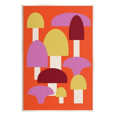 Stupell Industries Pop Style Mushrooms Botanical & Floral Painting Unframed Art Print Wall Art, 10 x 15