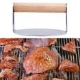 thumbnail image 2 of Stainless Steel Burger Press Heavy Duty Grill Press with Wooden Handle Round Bacon Presser Smasher for Professional Home Cooking, 2 of 7