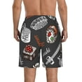 thumbnail image 3 of Kll Japanese Sushi Hashi Men'S Casual Summer Beach Shorts Hawaiian Shorts With Pockets-Xx-Large, 3 of 9