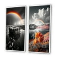 thumbnail image 3 of Designart "Rainbow Colorful Monotone horizon I" Rainbow Framed Wall Art Set Of 2 - Grey Landscapes Frame Gallery Set For Office Decor, 3 of 7