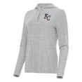 thumbnail image 2 of Women's Antigua Heather Gray Kansas City Royals Daybreak Quarter-Zip Hoodie, 2 of 3