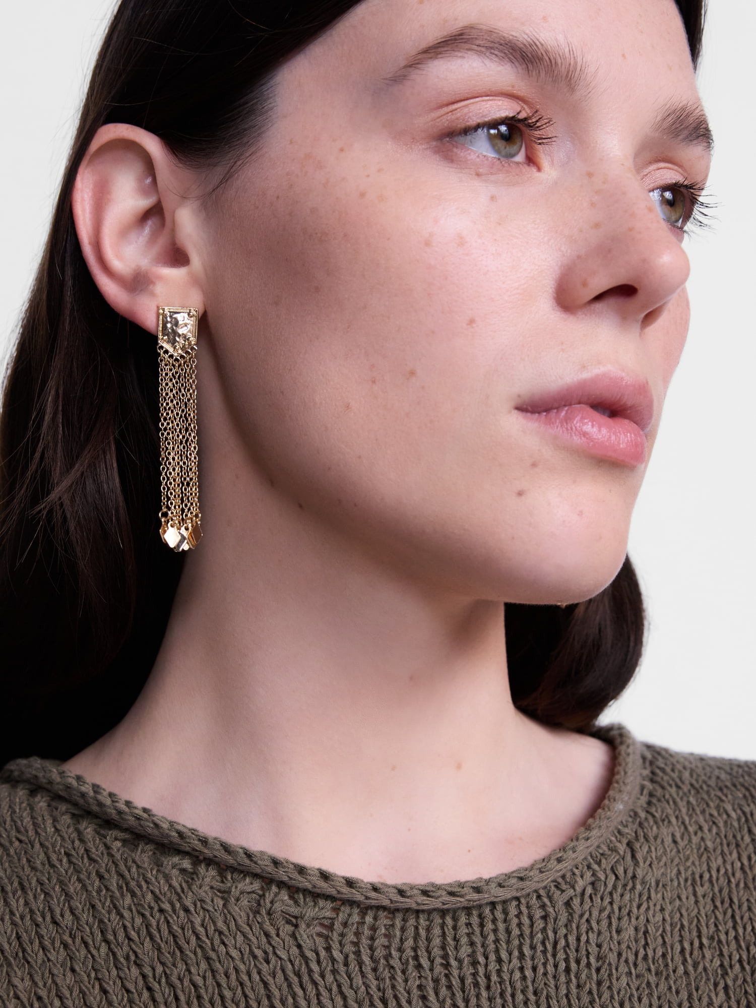 Scenario Women's Gold Tone Tassel Earrings