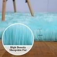 thumbnail image 6 of TWINNIS Super Soft Shaggy Faux fur Area Carpet for Home Decor,2'x3',Blue, 6 of 7