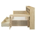 thumbnail image 5 of New Wooden Twin Size Daybed with Storage Shelves, Multi-functional Bed with Two Storage Drawers and Study Desk, Natural (Old SKU: HL000189AAM), 5 of 9
