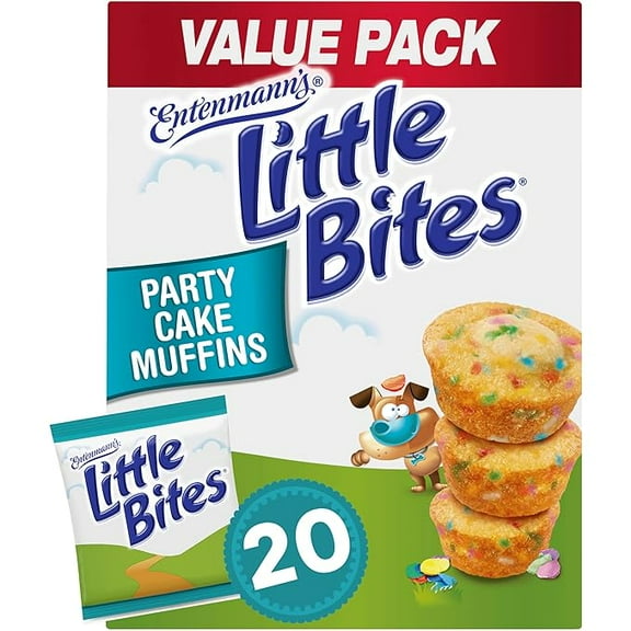 Entenmann’s Little Bites Party Cake Muffins, 20 Pouches Value Pack
