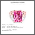 thumbnail image 5 of Gem Stone King 10.07 Cttw Pink Created Sapphire Engagement Ring for Women | 18K Rose Gold Plated Silver| Octagon 14X10MM | Gemstone September Birthstone | Size 9, 5 of 5