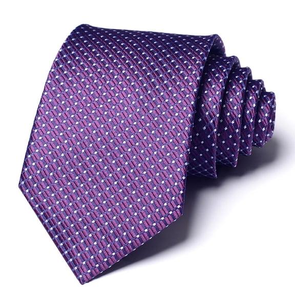 Yongchuantie 3.15-inch Men's High-quality Necktie Purple Small Lattice Pattern Formal Business Banquet 8CM Wide Tie