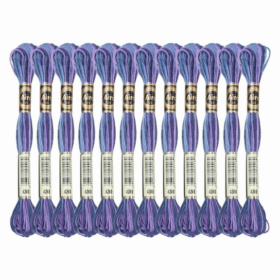 Uxcell 12 Skeins Embroidery Floss, Polyester Embroidery Threads Dark Purple