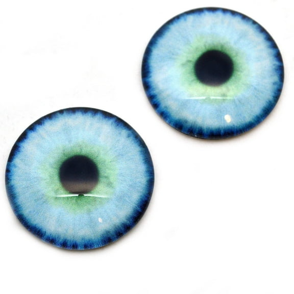 Soft Blue and Green Human Inspired Glass Eyes