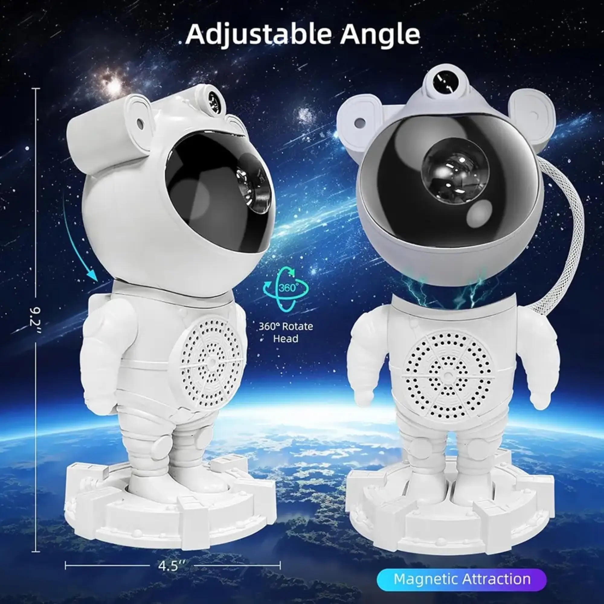Zerak Astronaut Galaxy Projector with Bluetooth, White Noise & Remote – Star & Moon Night Light for Bedroom