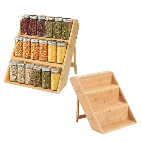 Bamboo Spice Rack Bamboo Seasoning Organizer for Seasoning Jars