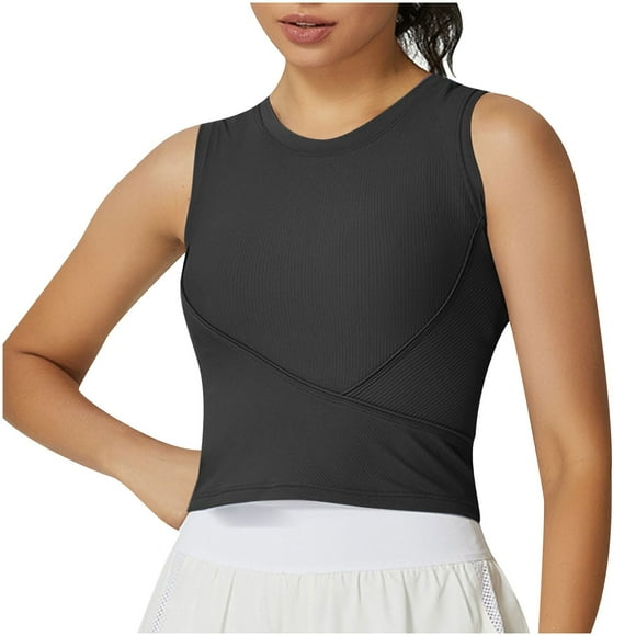 LSLJS Women's Solid Elastic Thread Slim and Sweat-absorbing Yoga Suit Sports Fitness Sleeveless Tank Top, Womens Camisole Tank Tops