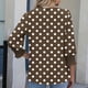 thumbnail image 5 of mfyjkho Tops Elegantes Para Mujer, Camiseta De Moda Para Mujer, Con Estampado De Rayas Y Botones, Manga Tres Cuartos, Cuello Redondo Tops Para Hacer Ejercicio Para Mujer S, 5 of 7