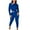 Blue, variant on Sevevn Women's Solid Color Casual Sexy Fashionable Waist Revealing Tight Zipper Jumpsuit Blue M Family Gifts