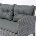 thumbnail image 2 of Segmart 6 Piece Patio Wicker Sectional Set Patio Backyard Conversation Set Grey Wicker + Dark Grey Cushion, 2 of 9
