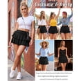 thumbnail image 4 of Carlikeit Women's Y2K Pleated Mini Skirt, Layered Ruffle Micro Skirt with Adjustable Drawstring Waist, Casual Short Skirt for Daily Wear and Festivals, 4 of 7