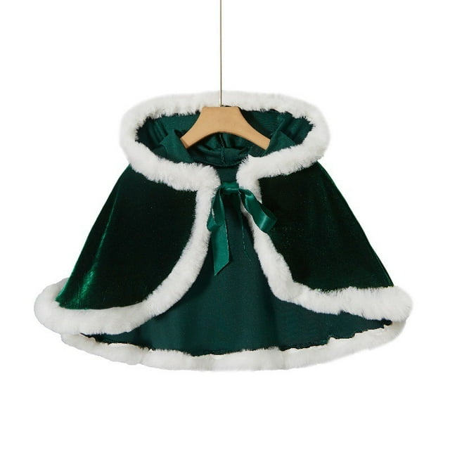 QueenLine Costume de Noël Cosplayeur Costume de Cosplay Père Noël Robe Courte Aguichant à Châle Rouge et Jupe Verte (Shawl1, L)