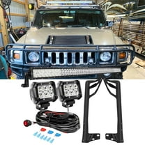 Nilight 52 Inch LED Light Bar Spot Flood Combo with 18W Spot Pods & Mounting Bracket for Wrangler JK 2007-2017