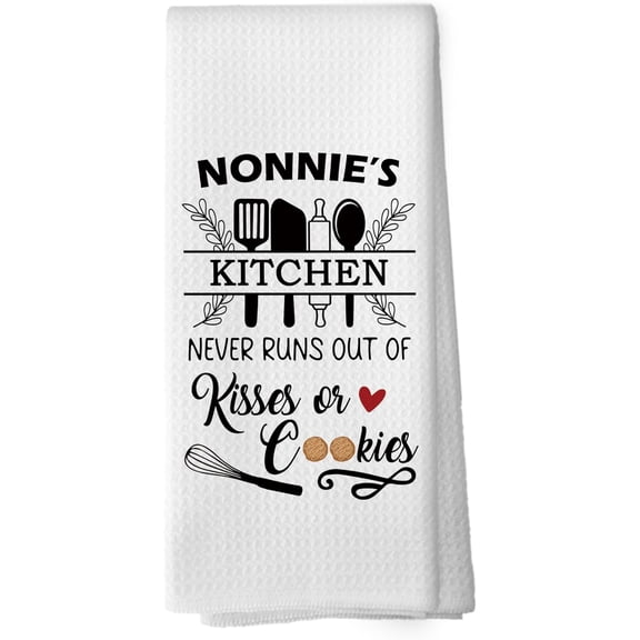 Nonnie Gifts Kitchen Towels - Grandmother Mothers Dish Towels, Grandma Birthday Gifts from Grandkids Decorative Absorbent Dishcloths Hand Towel for Kitchen Decor 18x26 Inches