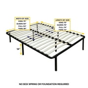 Boyd Sleep 14 Euro Metal Platform Bed Frame - Adjustable Lumbar Support, Tool-Free Assembly, Queen