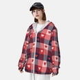 thumbnail image 3 of Fotbe Heart Plaid Chaqueta con Protección Solar UPF 50+ para Hombre y Mujer, Camisa con Capucha y Bolsillos-XX-Large, 3 of 7