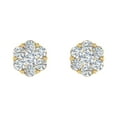thumbnail image 3 of 1 Carat (ctw) Cluster Diamond Stud Earrings in 10K Yellow Gold, 3 of 5