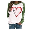 thumbnail image 2 of Meichang Chandails en Molleton Graphiques pour Femmes, Chandail Patchwork Cœur Mignon, Col Rond Décontracté, Manches Longues, Printemps Hiver, Mode Urbaine, 2 of 6