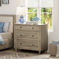 thumbnail image 6 of Large Dresser for Bedroom with 3 Drawers, Kids Dressers with Wide Chest of Drawers, Modern Wooden Closet Storage Cabinet Organizer, Dressers for Living Room & Nursery & Hallway & Baby Room, Wash Grey, 6 of 8
