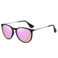 thumbnail image 6 of Polarized Round Sunglasses for Women Men, Vintage Retro Mirrored Lens Sun Glasses, UV Protection Classic Fashion Shades for Driving, Travel, Outdoor, Lightweight Eyewear, Grey, 6 of 9
