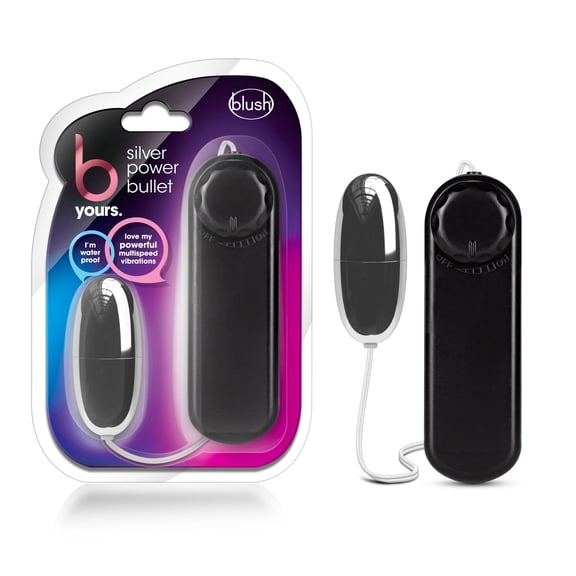 Blush B Yours Silver Power Bullet Vibrator, Black