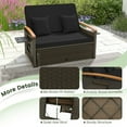 thumbnail image 2 of GVN Outdoor Sectional Cushioned Sofa Bed,Outdoor Wicker Daybed with Folding Panels and Storage Ottoman-Black, 2 of 10