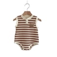 thumbnail image 2 of LYMAYTER ‌‌Infants Toddlers Striped Soft Romper Sleeveless Bodysuit Newborn Baby Wear‌ 3M-24M, 2 of 8