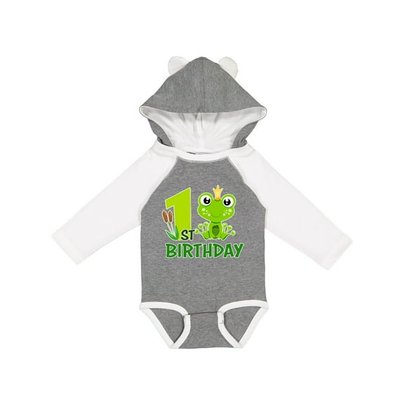 Inktastic 1st Birthday Prince Frog Boys Long Sleeve Baby Bodysuit