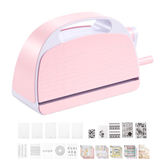 KFFKFF Manual Die Cutting and Embossing Machine, 9" Opening, Portable Craft Tool Set with Cutting Dies, Embossing Folders, Paper Sheets, and Cutting Plates for Scrapbooking, Card Making
