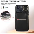 thumbnail image 5 of Crossbody Wallet Case for iPhone 13/iPhone 14 6.1 inch, Card Holder Folio Cover Kickstand RFID Blocking Phone Case PU Leather Zipper Purse Wrist Strap Lanyard Flip Case for Women - Black, 5 of 14