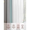 thumbnail image 6 of Aqua Coastal Sheer Curtains 96 Inch Length 2 Panels Set Window Treatments, Nautical Seashells Coral Leaves Stripes Rod Pocket Semi Curtains for Living Room/Bedroom/Kitchen Décor, 104"W x 96"L, 6 of 7