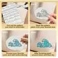 thumbnail image 4 of 43Pcs Sea Wave Water Soluble Hand Sewing Stabilizers 8.3"x11.7" Ocean Wave Embroidery Pattern Stabilizer 4 Sheets Summer Stick and Stitch Embroidery Paper Sticker, 4 of 7