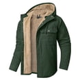 thumbnail image 6 of HOOMEUMY Mens Fleece Lined Jacket 2025 Trendy Classic Solid Coat Crew Neck Jacket Thicken Design Casual Workout Long Sleeve Clothes Fashion Green XXL, 6 of 9