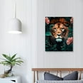 thumbnail image 3 of Animal In Flowers Canvas Painting Animal Wall Art Poster Picture Modern Classical Painting, 3 of 4