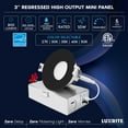 thumbnail image 7 of Luxrite 3 Inch LED Recessed Ceiling Light, 10W, 5CCT 2700K-5000K, 800LM, Dimmable - Black 4-Pack, 7 of 7