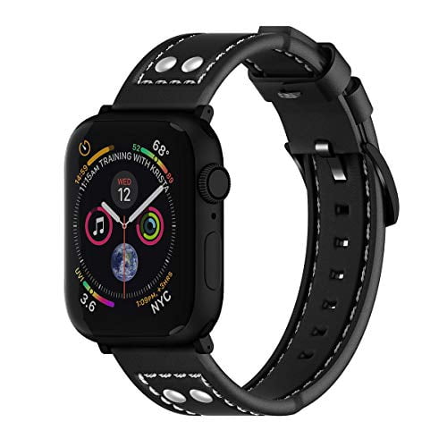 ARTCHE - ARTCHE Leather Band Compatible with Apple Watch 44mm 42mm Men,  Premium Leather Replacement Strap Waterproof Wristband for iWatch Series  6/SE/5/4/3/2/1, with Fashion Stainless Steel Rivet, Black - Walmart.com -  Walmart.com