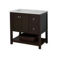 thumbnail image 3 of Lakeshore 36" Bathroom Vanity with Chocolate Cabinet and Engineered White Top, 3 of 6