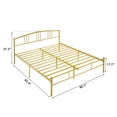 thumbnail image 3 of VECELO Queen Size Bed Frame with Arched Headboard, Metal Platform Bed Frame with Underbed Storage Space, Heavy Duty Slats, No Box Spring Needed, Easy Assembly, Gold, 3 of 8