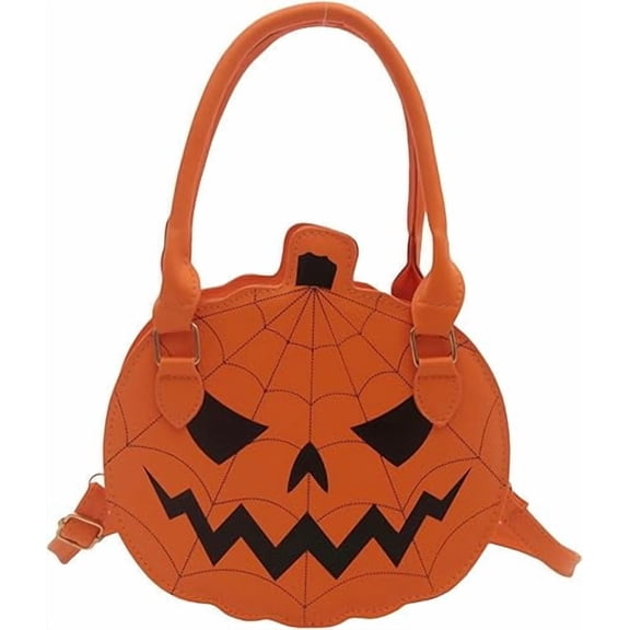 Charming Halloween Pumpkin Handbag – PU Leather Shoulder & Crossbody Purse, a Fun and Fashionable Seasonal Accessory(M)