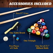 Barrington Billiards Felix 7.25 ft Pool Table with 2 Cue Sticks & Complete Accessory Set, Blue