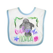 Inktastic Orlando Florida Cute Swimming Manatee Boys or Girls Baby Bib