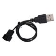 thumbnail image 2 of BQLZR 30cm Plastic USB to 3 PIN Adaptor Connector Cable for PC Fan Black, 2 of 5