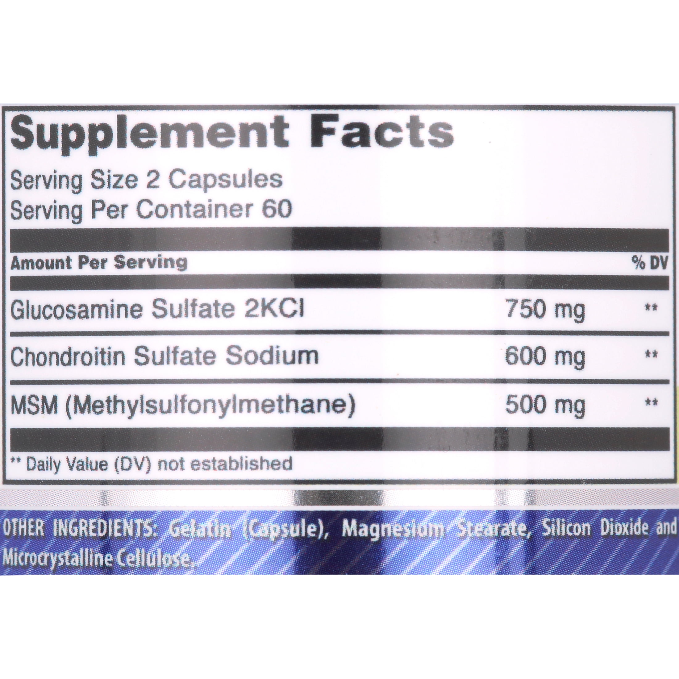 Amazing Formulas Glucosamine + Chondroitin + MSM 120 Capsules