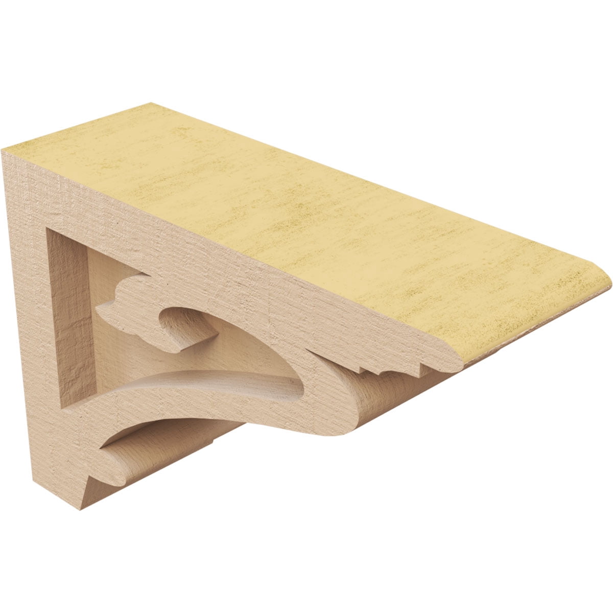 2"W x 6"D x 4"H Classic Mayflower Rough Cedar Woodgrain TimberThane Corbel, Primed Tan